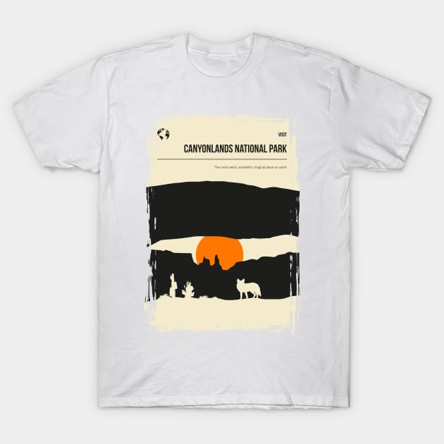 Canyonlands National Park Vintage Minimal Retro Travel Poster T-Shirt by jornvanhezik